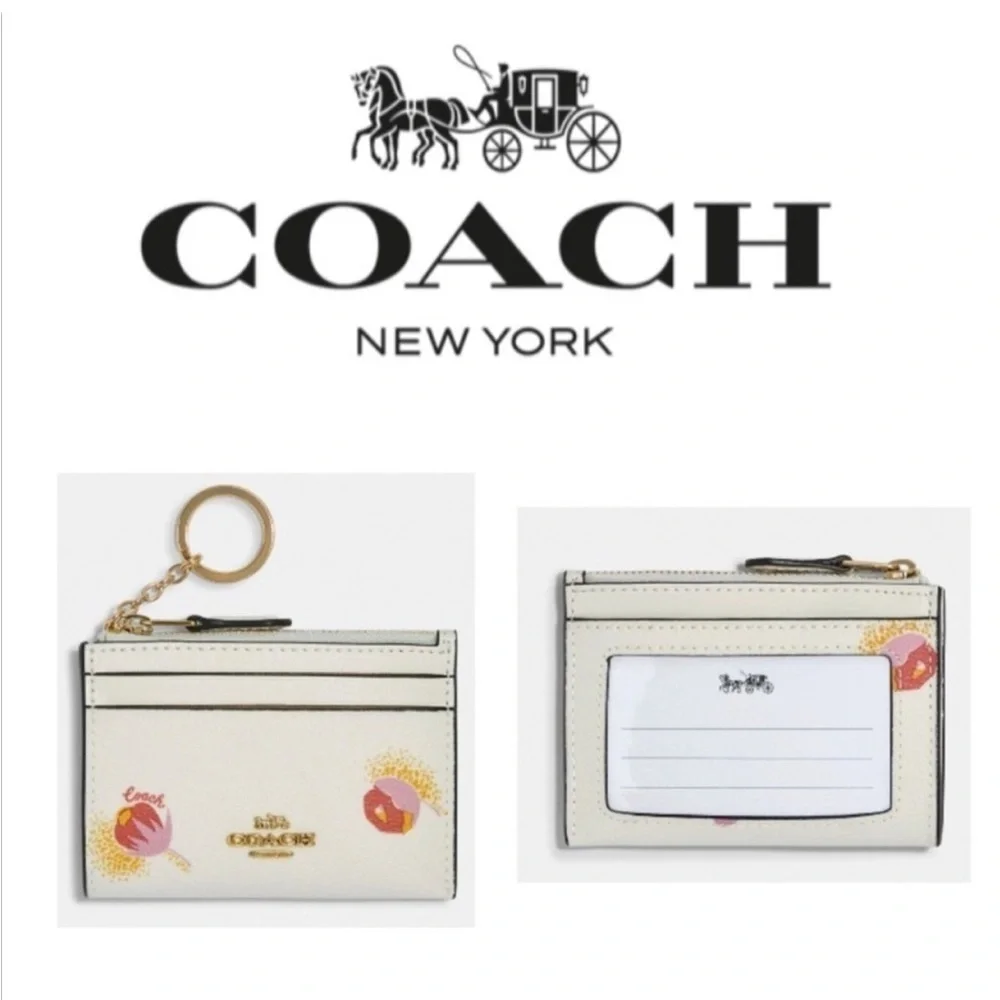 Coach Mini Skinny ID Case Small Wallet With Pop Floral Print